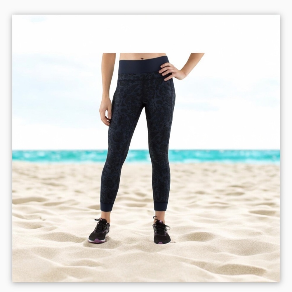 Lululemon En Route Crop legging Blue Paisley Jogger Full-on Luon Sz6☀️ - Picture 4 of 16